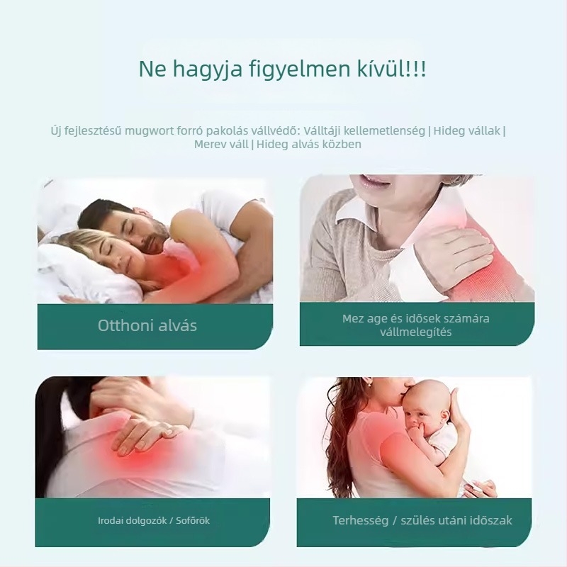 Váll- és nyakmelegítő önmelegítő mellény, infravörös melegítés, pamutfonal, nyakfedés, magáncímkére kész