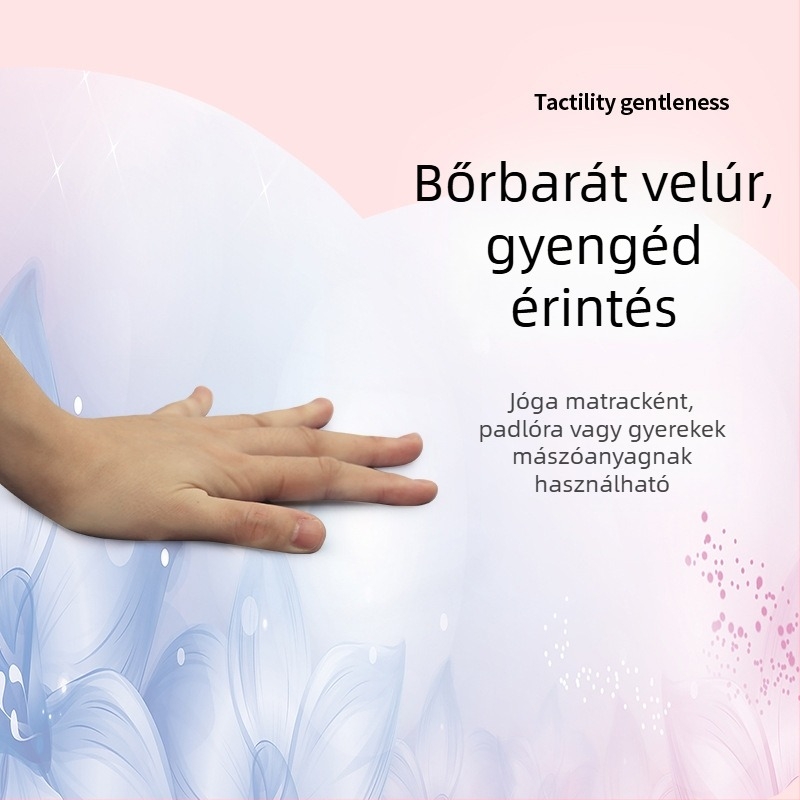 Velúr gumiból készült jóga matrac, 1,5 mm vastagság, 23 súly, összecsukható, csúszásmentes