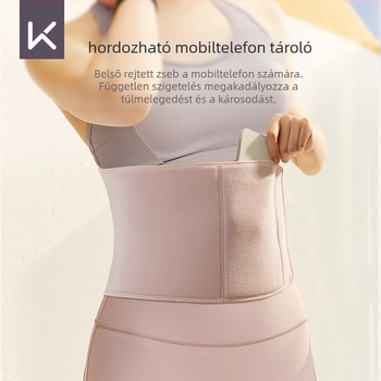 Derékvédő öv ezüstionokkal, izzadság-elvezető technológiával, felnőtteknek, futáshoz és jóga-gyakorlatokhoz, poliészter anyag