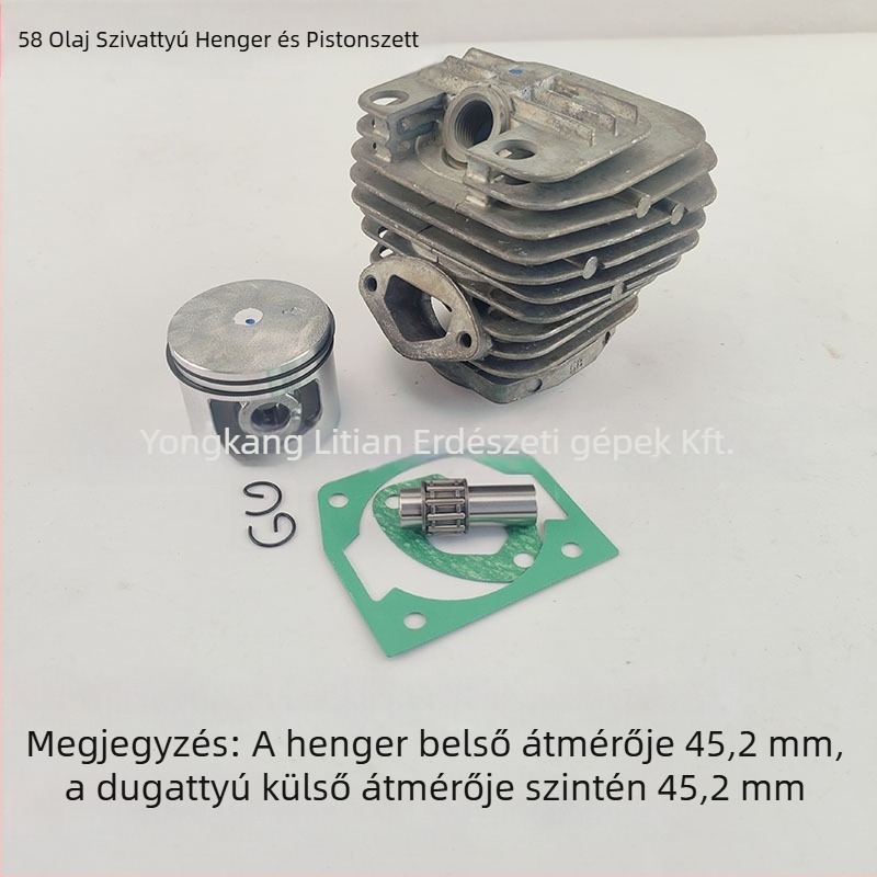 Láncfűrész henger, dugattyúgyűrű és tűgörgős készlet, modell 5200/58