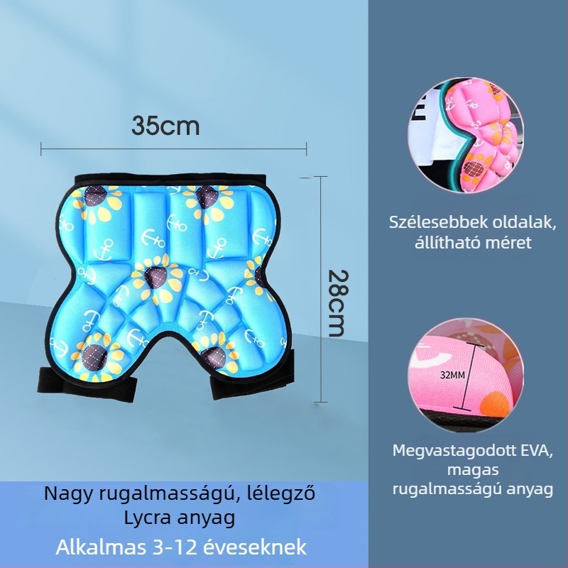 Gyerekeknek roller skating csípővédők – szivacs anyag, modell tb-0828, csuklóvédelem