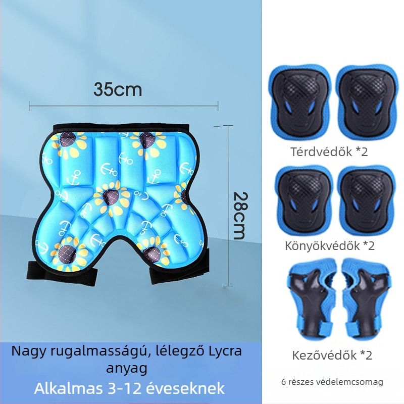 Gyerekeknek roller skating csípővédők – szivacs anyag, modell tb-0828, csuklóvédelem