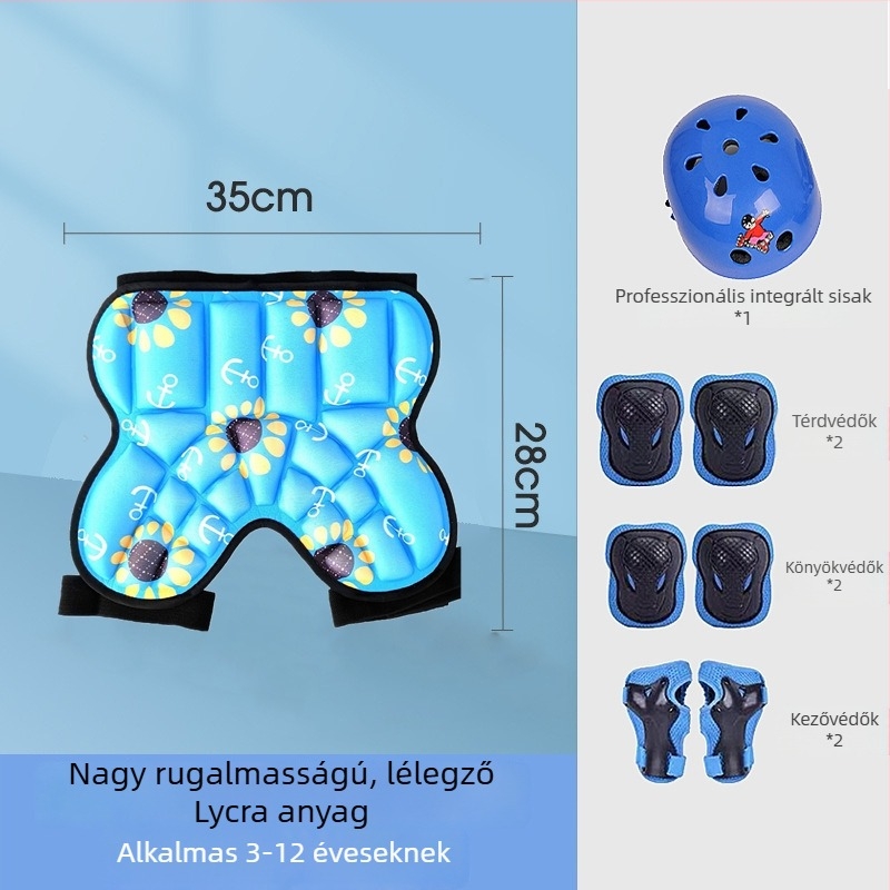 Gyerekeknek roller skating csípővédők – szivacs anyag, modell tb-0828, csuklóvédelem