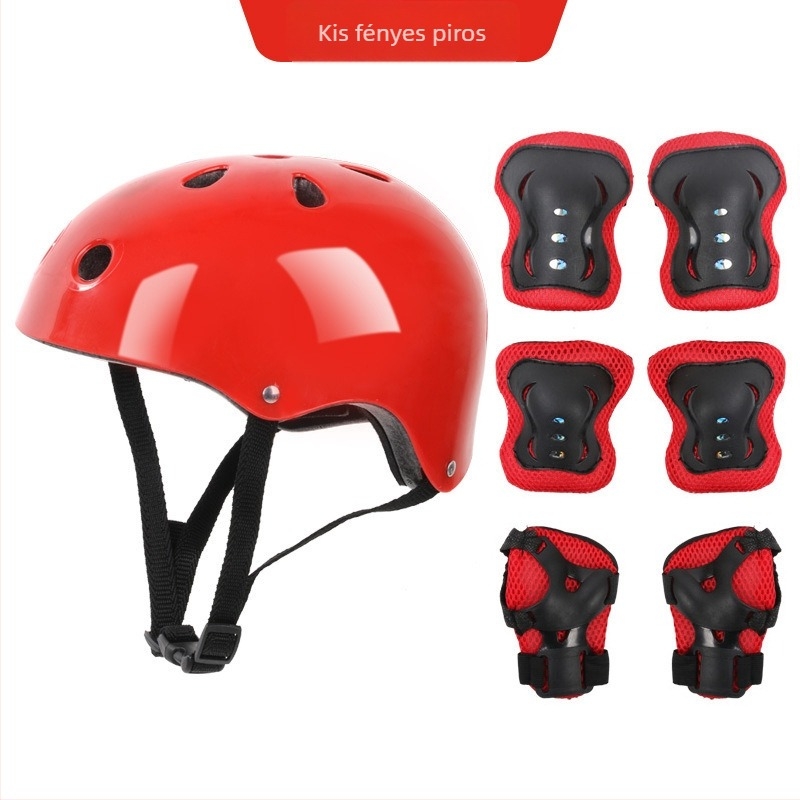 Gyerekeknek szóló védőfelszerelés-készlet: sisak és tenyér-, könyök- és térdvédők EVA habból és PP-ből, görkorcsolázáshoz