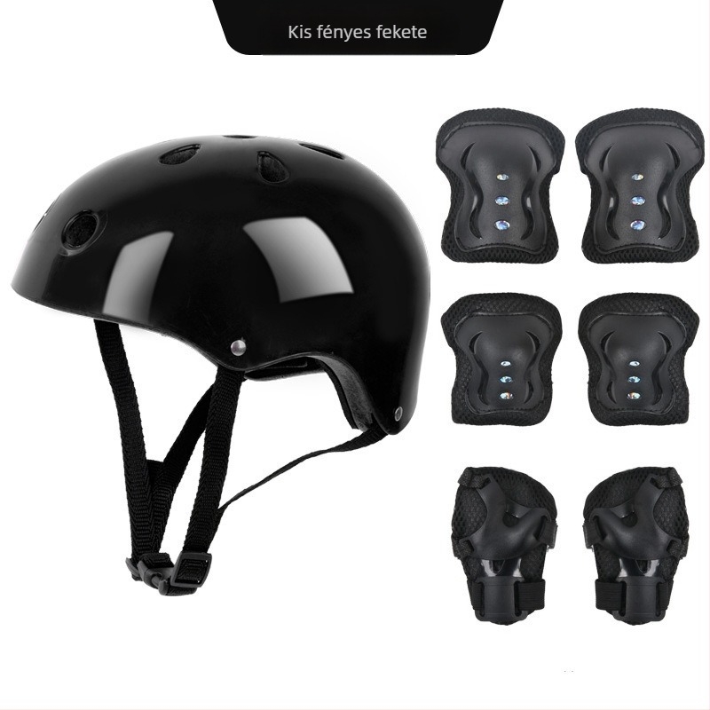 Gyerekeknek szóló védőfelszerelés-készlet: sisak és tenyér-, könyök- és térdvédők EVA habból és PP-ből, görkorcsolázáshoz