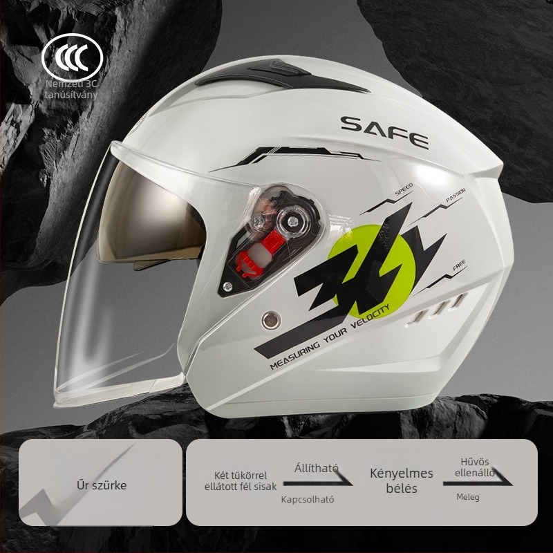 3C-tanúsítvánnyal rendelkező ABS 3/4 sisak téli használathoz elektromos motorokhoz