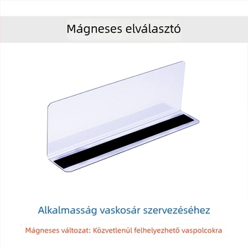Mágneses átlátszó polcszeparátorok, műanyag, asztali szerelés, 4 réteg, egyszerű és modern stílus