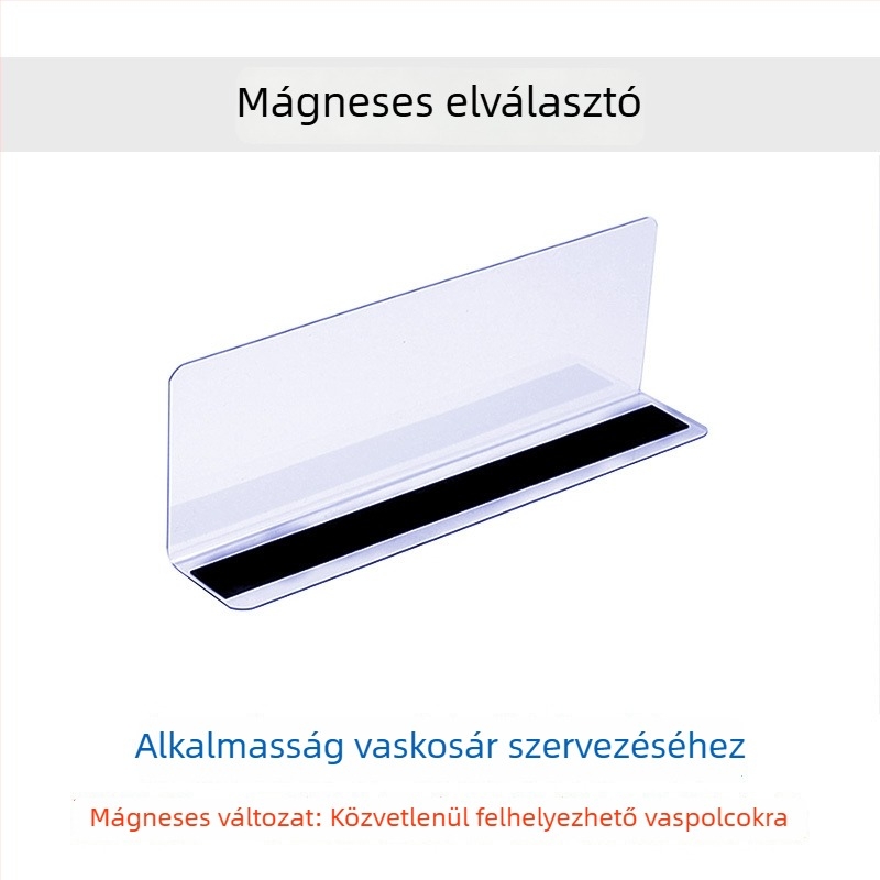 Mágneses átlátszó polcszeparátorok, műanyag, asztali szerelés, 4 réteg, egyszerű és modern stílus