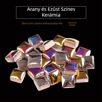 Kézzel készített kerámia mozaik töredékek – szabálytalan formák, mázas felület, mozaik technika