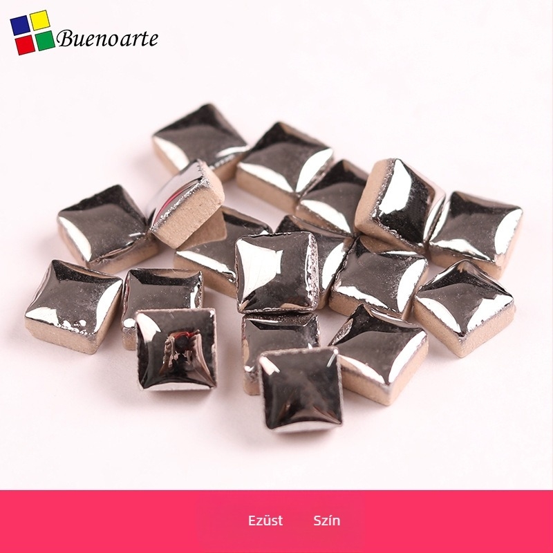 Kézzel készített kerámia mozaik töredékek – szabálytalan formák, mázas felület, mozaik technika