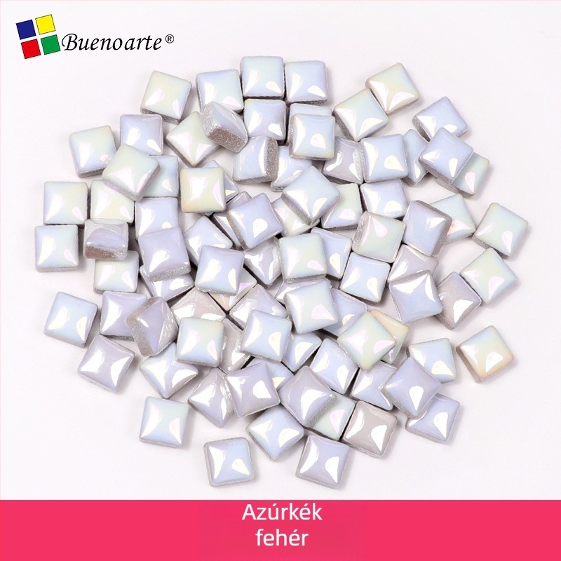 Kézzel készített kerámia mozaik töredékek – szabálytalan formák, mázas felület, mozaik technika