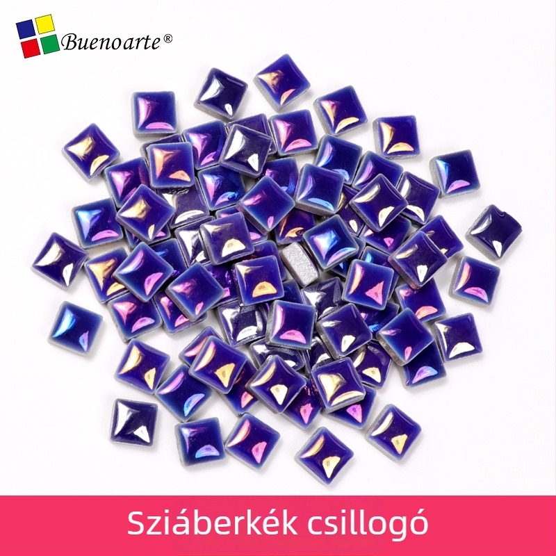 Kézzel készített kerámia mozaik töredékek – szabálytalan formák, mázas felület, mozaik technika