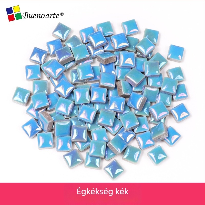 Kézzel készített kerámia mozaik töredékek – szabálytalan formák, mázas felület, mozaik technika