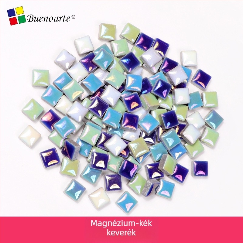 Kézzel készített kerámia mozaik töredékek – szabálytalan formák, mázas felület, mozaik technika