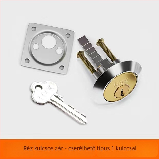 Réz ajtózár, golyó típusú zár, modell 9219, Amerikai stílus