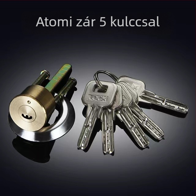 Réz ajtózár, golyó típusú zár, modell 9219, Amerikai stílus