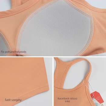 LAHN Sportos melltartó-ruha egy darabból, formázott 3/4 kosár, rögzített dupla vállpántok, Nylon/Spandex