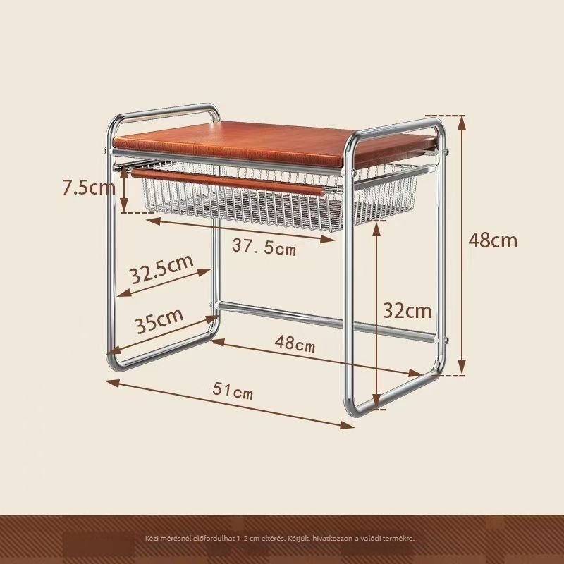 Mikrohullámú sütő tároló állvány többszintű kosárral, fém, Meaningful home, Light Luxury stílus, asztali konyhai rendező