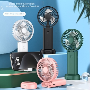 F18 kézi USB ventilátor, beépített akkumulátor 2000-4000mAh, Brushless motor, 3 lapát, zaj kevesebb mint 36 dB, üzemidő 3-6 óra.