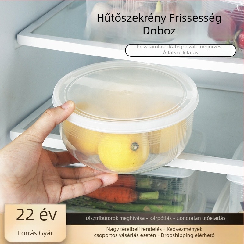 Műanyag élelmiszer-tároló doboz fedővel, élelmiszer-biztonságos, mikróhullámú sütőben használható, fagyasztáshoz