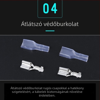 Crimpelt réz terminál csatlakozó, 4.8/6.3 mm, női csatlakozó, 1000 darab