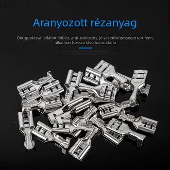 Crimpelt réz terminál csatlakozó, 4.8/6.3 mm, női csatlakozó, 1000 darab