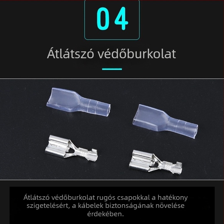 Crimpelt réz terminál csatlakozó, 4.8/6.3 mm, női csatlakozó, 1000 darab