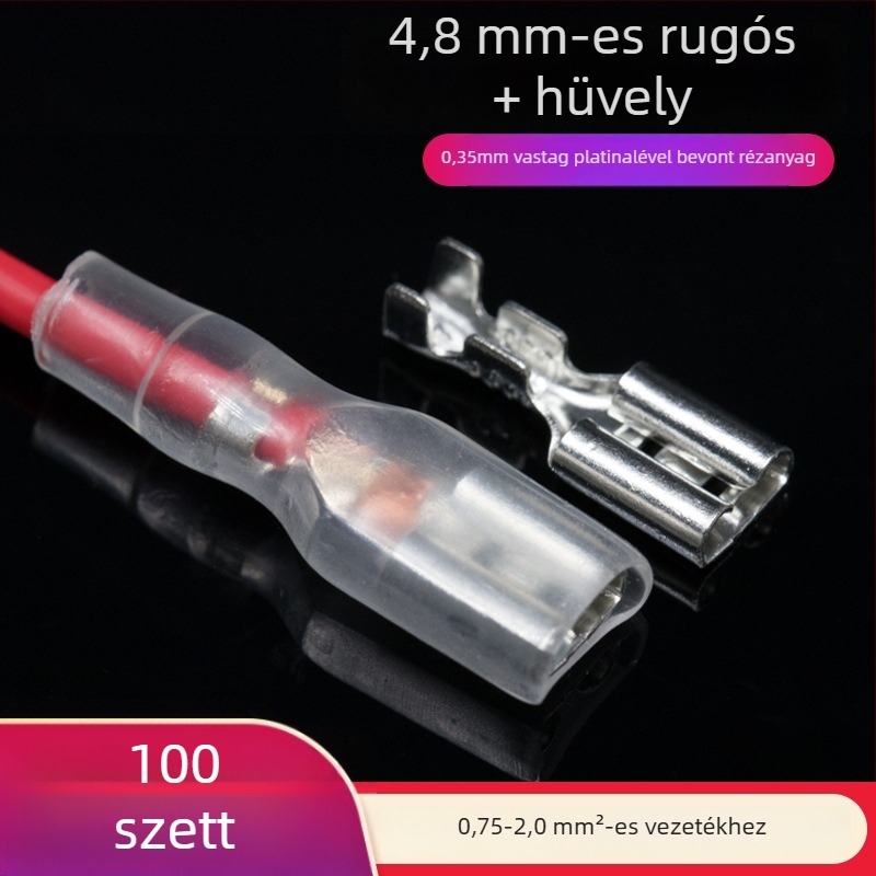 Crimpelt réz terminál csatlakozó, 4.8/6.3 mm, női csatlakozó, 1000 darab