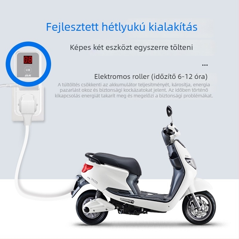 Pinhe CCC-tanúsítványú okos időzítő dugaszoló aljzat, visszaszámlálásos kikapcsolás és túláram elleni védelem EV és telefon töltéséhez