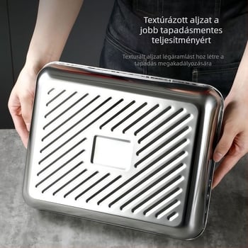 Rozsdamentes acél gombóctálca – kínai stílus, élelmiszer-biztonsági tárolás, logó nyomtatás egyedi igény szerint, testreszabott feldolgozás