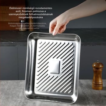 Rozsdamentes acél gombóctálca – kínai stílus, élelmiszer-biztonsági tárolás, logó nyomtatás egyedi igény szerint, testreszabott feldolgozás