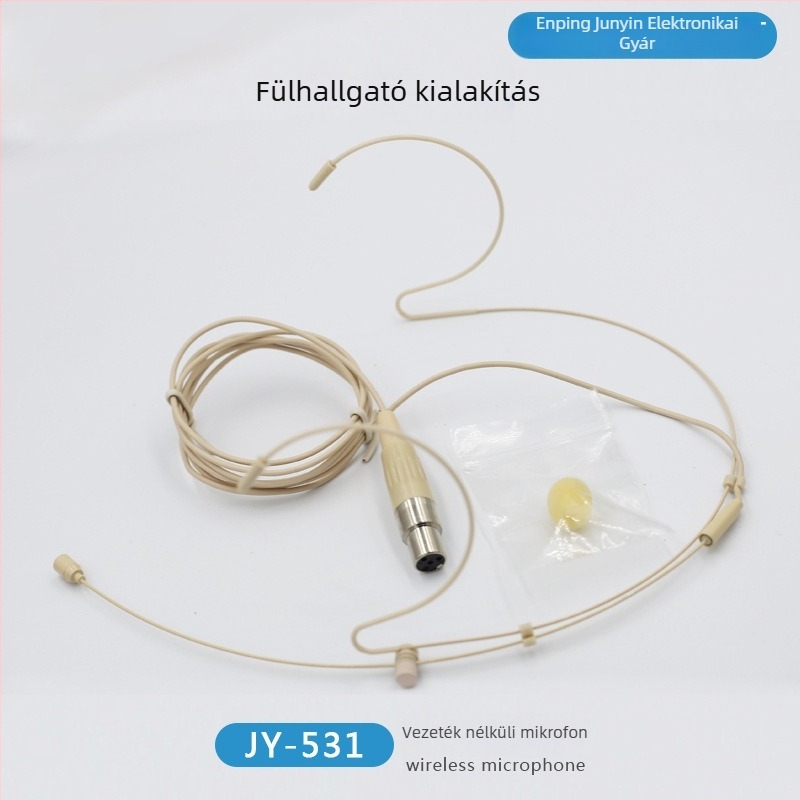 Fejre szerelt kondenzátor mikrofon 3,5 mm-es csatlakozóval és 1 m-es kábellel; frekvenciatartomány 20 Hz–20 kHz; SNR ≥75 dB