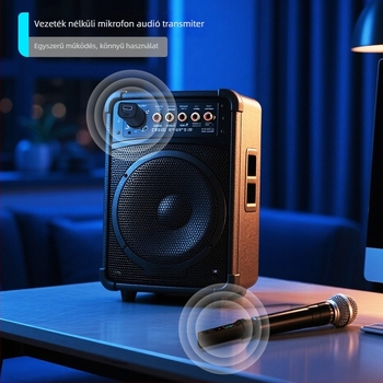 Hangszeres Mikrofonnal Konverter SX2, dinamikus fej, beépített akkumulátor, 20Hz-20kHz, SNR ≥70dB, 3.7V élő közvetítéshez