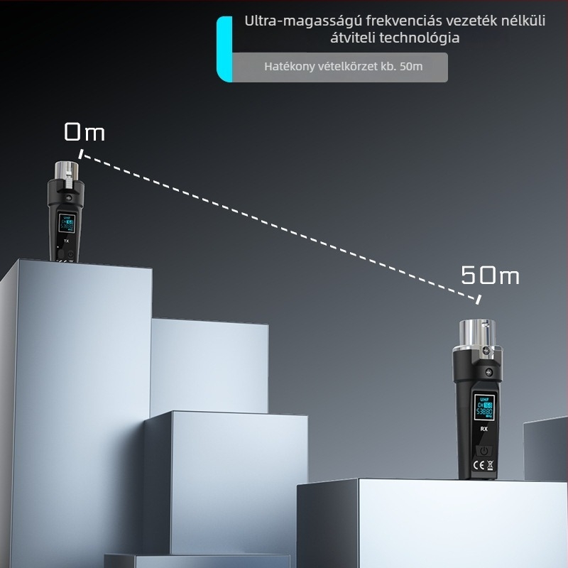 Hangszeres Mikrofonnal Konverter SX2, dinamikus fej, beépített akkumulátor, 20Hz-20kHz, SNR ≥70dB, 3.7V élő közvetítéshez