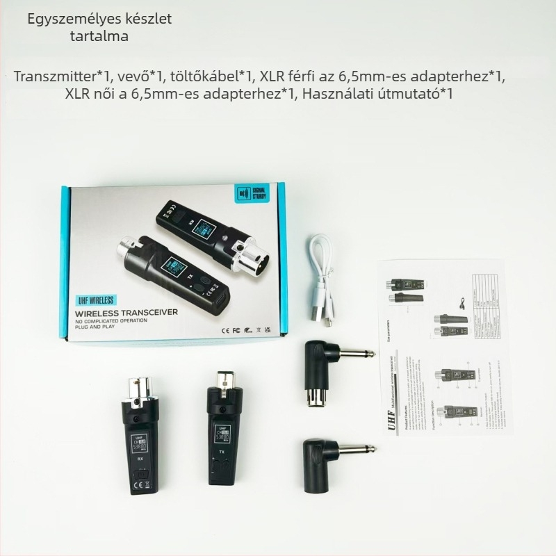 Hangszeres Mikrofonnal Konverter SX2, dinamikus fej, beépített akkumulátor, 20Hz-20kHz, SNR ≥70dB, 3.7V élő közvetítéshez