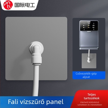 Fali PE vízcső panel a víztisztítóhoz, 86-os típus, 2-utas csatlakozás, beépített alsó doboz fedél; Márka: International Electrician