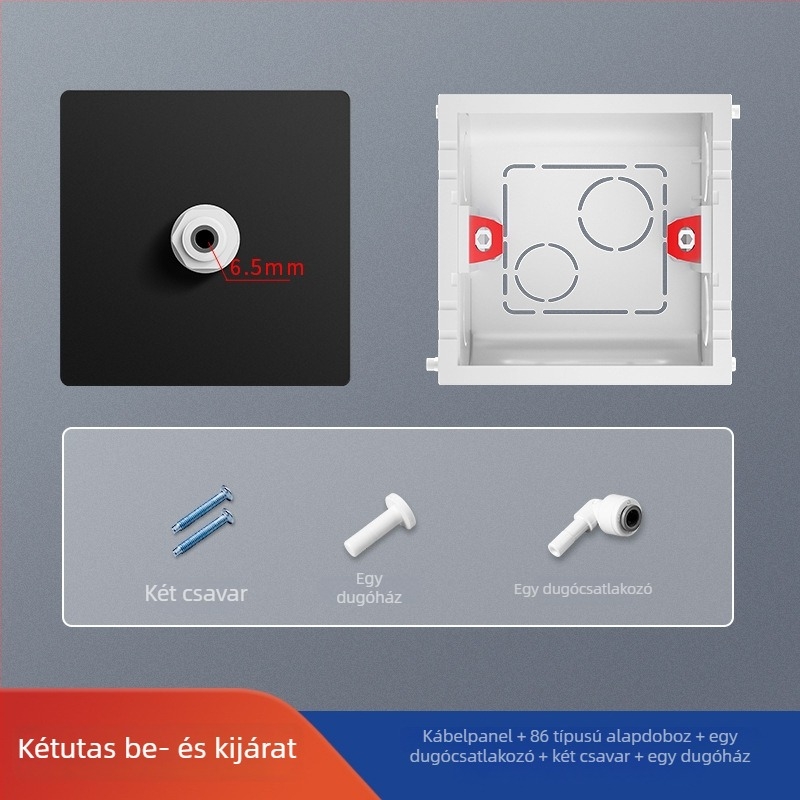 Fali PE vízcső panel a víztisztítóhoz, 86-os típus, 2-utas csatlakozás, beépített alsó doboz fedél; Márka: International Electrician