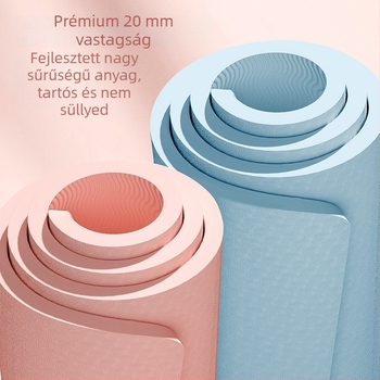 Jóga matrac, 6 mm vastagság, minta lábnyom, egyszínű