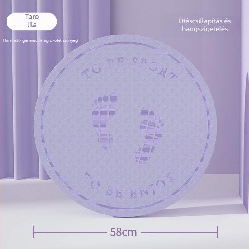 Jóga matrac, 6 mm vastagság, minta lábnyom, egyszínű