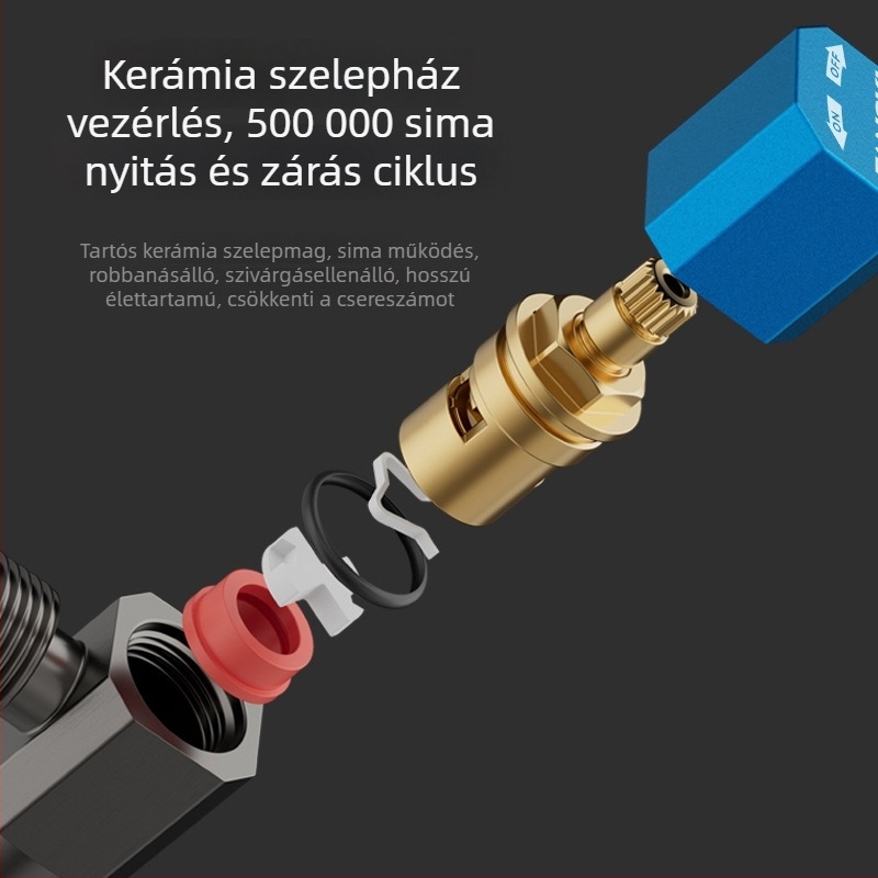 Rozsdamentes acélból készült nagy áramlású szögletes csap – meleg és hideg vízhez, univerzális visszafolyás elleni szelep, háztartási golyóscsap