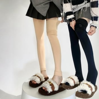 Nylon harisnyák combmagas nőknek csúszásmentes szilikon réteggel téli viselet