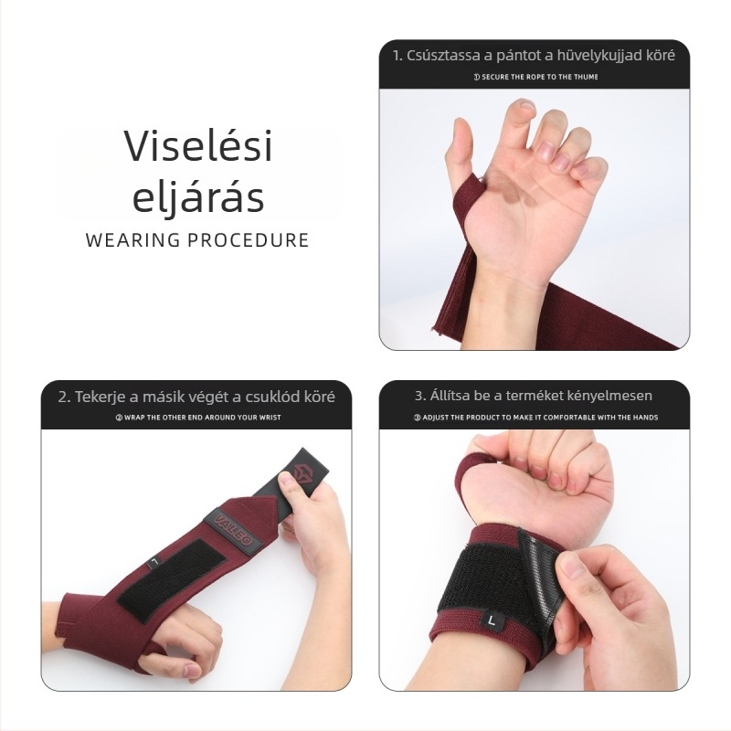 Edzéshez való ujjtámasz és csuklóvédő – csúszásmentes védő, Valeo, poliészter pamut, felnőttek