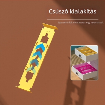 Kinyújtható fiókelválasztó panel szekrényhez – vízszintes és függőleges kettős használat, PP anyag, 1 réteg, asztali szerelés