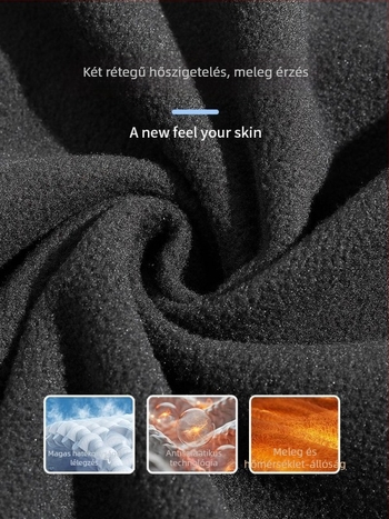 Polár dzseki kardigán kapucni nélküli, belső fleece bélés, téli–őszi szezonhoz