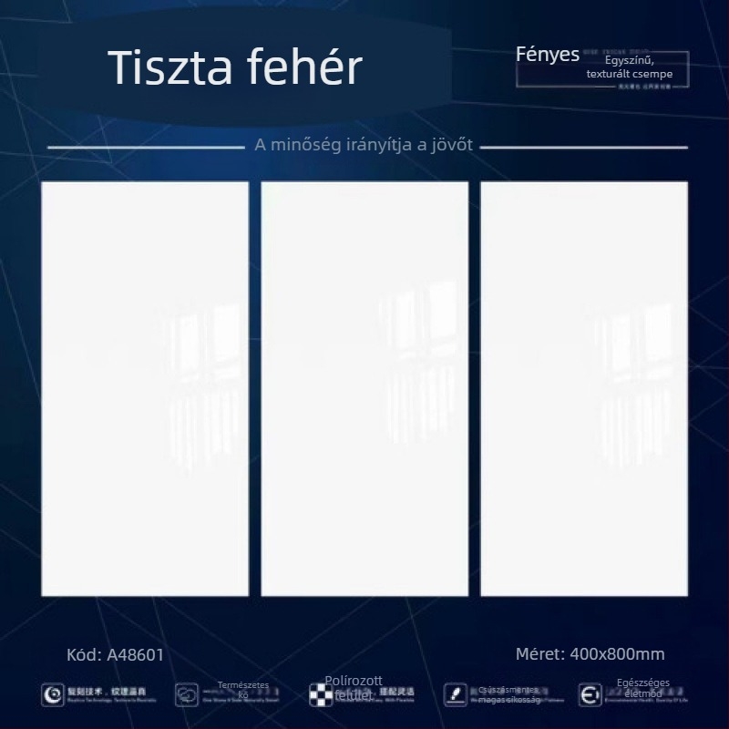 Fali csempék, fényes felület, lágy fényhatás, fürdőszobai használatra, vízfelvétel ≤0.5%