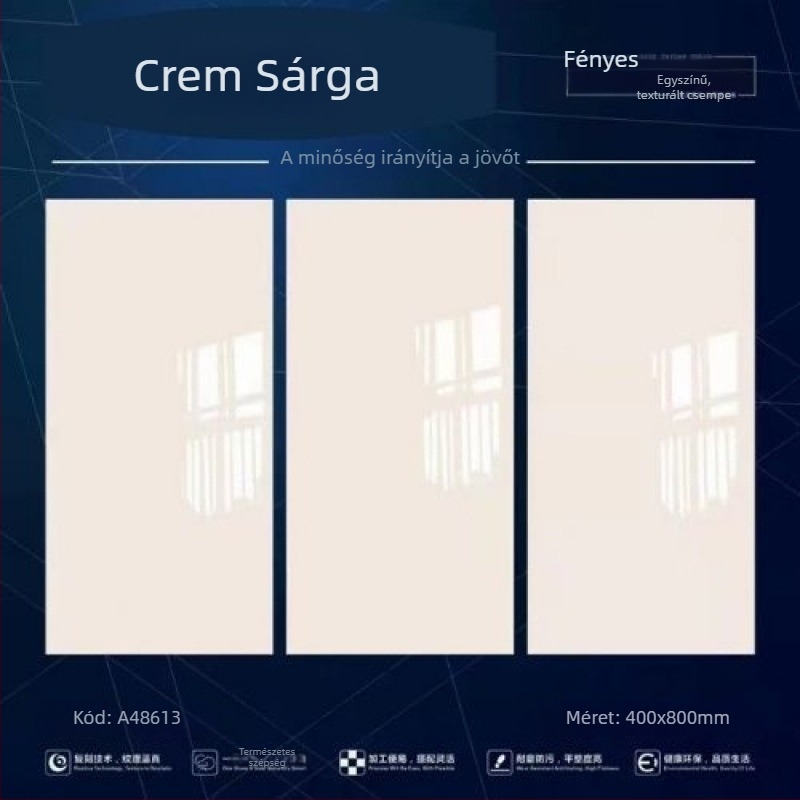 Fali csempék, fényes felület, lágy fényhatás, fürdőszobai használatra, vízfelvétel ≤0.5%