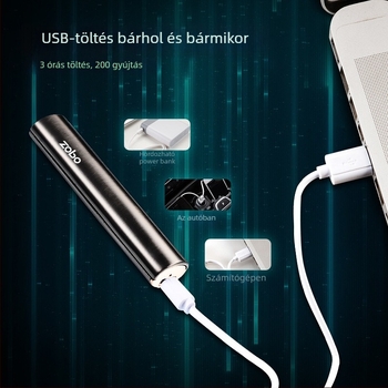 ZOBO USB-töltéses szélvédett fémből készült öngyújtó – uniszex ajándék, modern minimalista dizájn