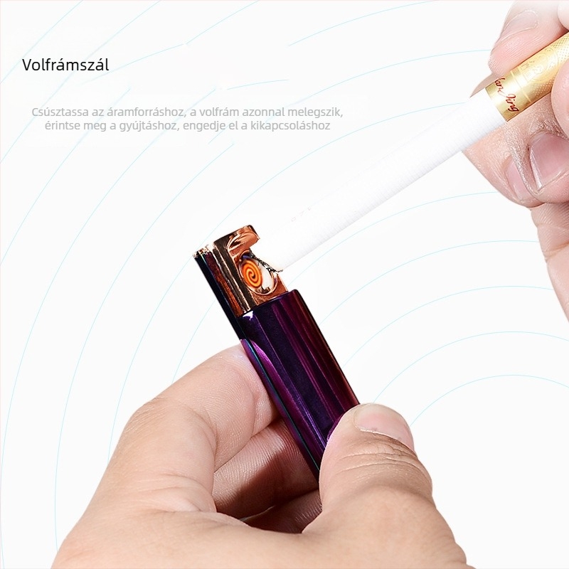 ZOBO USB-töltéses szélvédett fémből készült öngyújtó – uniszex ajándék, modern minimalista dizájn