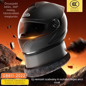 ABS+PC teljes arcú motorkerékpár sisak, 3C tanúsítvány (kód 2024091105021556), téli használatra felnőtteknek, közlekedésre