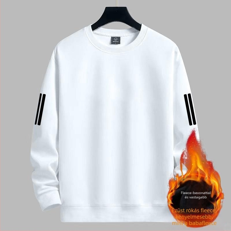 Férfi téli pulóver, laza szabású, kerek nyakú (crewneck), hosszú ujjú, poliészter 96%+